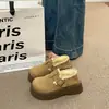 Zapatos Birkenstock de suela gruesa para mujer, con terciopelo y algodón añadidos, nuevo estilo moderno 2026, que aumentan la altura, sin cordones, zapatos de algodón para personas perezosas, mocasines, tallas pequeñas