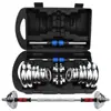 Caja de plástico pesa rusa sólida galvanizada para fitness en casa, entrenamiento de músculos del brazo para hombres, barra de pesas desmontable y ajustable para ejercicios de fitness