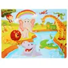 Rompecabezas de madera de 60 piezas para niños, dibujos animados de animales, cuento de hadas, rompecabezas plano, juguete de bloques de construcción educativo para la primera infancia del bebé