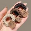 Banda de goma elástica de alta calidad, hecha a mano, con cuerda torcida, anillo para el cabello para niñas, chaqueta de cuero japonesa y coreana, tocado con cola alta
