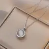 Collar para Mujer, Estilo Influencer Transfronterizo Flor de Girasol Circonita Giratorio Conjunto de Tres Piezas Decoración Collar de Acero de Titanio
