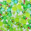Accesorios para decoración de uñas de mini fruta simulada, mini frutas simuladas para decoración de uñas, accesorios de resina translúcida verde para pendientes DIY, venta al por mayor
