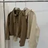 Gabardina de alta gama estilo británico con cuello alto y doble botonadura para mujer, chaqueta corta casual retro adelgazante de algodón Lyocell
