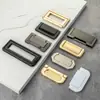 Tirador de Anillo Invisible para Puerta de Armario con Cajón sin Perforaciones, Tapa Blanda, Oscuro, Moderno y Sencillo