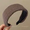Diadema de punto estilo retro americano de ala ancha, de alta gama, adecuada para frentes amplias, a la moda, versátil para uso diario y para ir al trabajo, pinza para el pelo y accesorio para el cabello