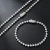 Pulseira de Hip-Hop Quente e Popular Estilo Europeu e Americano 6mm Zircônia Estrela Tênis Pulseira Masculina de Alto Padrão Simples e Versátil