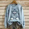 2026 Nueva Sudadera para Mascota Estilo Mezclilla Impresa en 3D para Mujer, Holgada de Manga Larga Cuello Redondo Moderna Casual Transfronteriza Artículo Popular