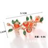 Broche de ruyi de caqui estilo chino retro, broche de perla de camelia creativo a la moda para cheongsam, broche antiluz
