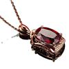 Estilo K de Oro Rosa Electrochapado de 18K Colgante de Turmalina Colgante de Diamante Rojo Elegante Moderno Grande Piedra Suelta Collar con Colgante