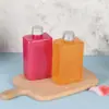 Copo de Chá de Leite Personalizado Processado Garrafa Plástica PET Descartável com Tampa 300ml Garrafa Quadrada Garrafa para Bebida para Viagem Bebida