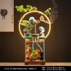 Tanque de peces de vidrio creativo paisajismo agua circulante sala de estar oficina escritorio decoración de apertura filtro de oxígeno tres en uno