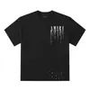 Estilo Popular Transfronterizo Atractivo y Elegante 666 Pintura Fluida Cielo Estrellado Graffiti Letra Manga Corta Streetwear Ropa de Pareja Camiseta Sencilla Estampada