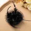 Estilo Coreano Nuevo Satén Rizado Moda Tela Hilo de Plumas Flor DIY Anillo para el Cabello Tocado Broche Flor de Disfraz Accesorios
