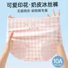 Sujetador Triángulo de Seda de Hielo Suave para Niña Verano Sin Costuras Chica Linda Fresa Conejo Estudiante Algodón Puro Entrepierna Antibacteriana Panties Mujer