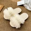 Comercio Exterior Transfronterizo Estilo Dulce Encaje de Perlas Lino Transpirable Pantuflas para Mujer Primavera Verano Interior Antideslizantes Sandalias Pantuflas Pantuflas para Todas las Estaciones