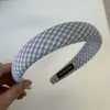 Faixa de Cabelo Xadrez Transparente Retro Coreana 2025 Nova Versátil Diária Grampo de Cabelo Coroa Alta Faixa de Cabelo Estilosa