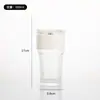 Estilo Ins Gran Capacidad con Tapa y Popote Vaso de Vidrio con Patrón Vertical para Té de Frutas, Vaso para Beber, Vaso para Café Helado, Vaso para Beber
