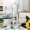 Jarrón de cristal en forma de cono, estilo ins nórdico, jarrón transparente grande y simple para bambú hidropónico, decoración de arreglo floral de escritorio y sala de estar