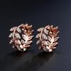 RAKOL Corea del Sur diseño nicho micro incrustado circonita aretes de hoja ins estilo frío personalidad aretes combinables para mujer