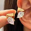 Brinco Ear Cuff Zircônia Gota d'Água Super Brilhante Cruzado Sem Furo Luxo Leve Estilo Frio High-End Nicho Exquisito Clipe de Orelha Brinco