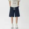 Estilo Urbano Americano Corte Diagonal Diseño Desestructurado Pantalones de Cinco Puntas Pantalones Casuales Deportivos para Jóvenes Campus Pantalones Cortos Tallas Grandes para Hombre