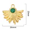 Boêmio folha de palmeira aço inoxidável colorido pedra natural diy acessórios de joias leque sol brinco pingente