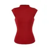 Nova camiseta de verão estilo americano para mulheres, gola alta curta, manga curta, estilo "garota apimentada", top cropped, acinturado, slim fit, justo que valoriza a silhueta