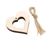 Artesanía Decorativa para el Día de San Valentín Adornos Colgantes de Navidad Accesorios de Decoración para el Hogar Artesanía de Madera Forma de Corazón Hecho a Mano Creativo