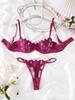 Fábrica W Pequenas Flores Frescas Bordadas Lingerie Sexy Sutiã Sexy Conjunto Sexy Feminino para Mapa Personalizado 23171