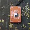 Colgante Bagua de madera de azufaifo alcanzada por un rayo con zorro de nueve colas pintado, accesorio personal, suministros taoístas, amuleto de paz, puramente tallado a mano