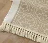 Caminho de Mesa, Estoque Disponível, Jacquard Ornamental Damasco de Poliéster com Franja de Borlas, Vários Designs Disponíveis para Sala de Jantar, Casamento, Festa e Decoração de Casa, Fornecimento Direto da Fábrica