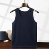 Camiseta de punto fina de cachemira para hombre, cuello en U, sin mangas, para Otoño e Invierno, capa interior, cómoda, agradable a la piel, jersey, capa base