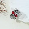 Nuevo Anillo de Calavera Estilo Europeo y Americano de Huajie, Anillo Vintage de Cabeza de Fantasma Agrietada, Anillo Popular Estilo Rock para Hombre