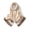 Cachecol de tricô de cashmere com blocos de cor listrados estilo coreano, unissex, simples e versátil, quente e resistente ao frio, grosso