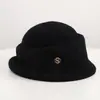 Otoño Invierno Estilo Británico Estudiante en el Extranjero Heredera Elegante Sombrero Redondo de Fieltro de Lana para Mujer Retro Versátil de Moda Temperamento Bombín Tacto de Alta Gama