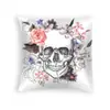 Fronha de Halloween Nova Cabeça de Caveira Couro de Pêssego Estampada Transfronteiriça Material de Almofada para Casa Capa de Almofada Opcional Caveira