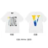 Nueva Camiseta Vlone Jerry Grande V Humo Reflectante Holgada de Manga Corta Flor de Cerezo Pareja Streetwear de Moda