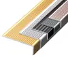 Tiras antideslizantes para escaleras en forma de L de aleación de aluminio, protectores de esquina de peldaños, remates metálicos para bordes de azulejos y mármol