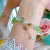 Pulsera de cristal Spring Mori para mujer, encantador colgante irregular, pulsera de cristal súper brillante, estilo festivo, pulsera fresca