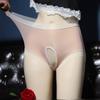 Ropa interior ultrafina de seda de hielo color nude sin costuras con entrepierna abierta para mujer, sexy, de cintura alta, transparente, sexy, sin pasión, ropa interior de talla grande