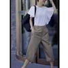 22628 Damei Ai Yuan 2025 Novo Branco Redutor de Idade Top Moda Calças Casuais Calças Largas Cropped Feminino Tendência