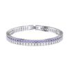 Mecanismo de Cierre Cadena Pulsera de Plata S925 Fila Única Circonita Diamante Artificial Pulsera Venta Directa de Fábrica