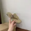 Chanclas de estilo coreano con hebilla para mujer, Sandalias planas antideslizantes de verano 2026, Chanclas de dedo estilo retro francés