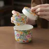 Juego de té portátil esmaltado, estilo palacio chino de alta gama, regalo de negocios, recuerdo corporativo para eventos de inauguración