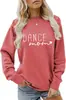 Sudadera con estampado de corazón de 'Dance Mom' para mujer, cuello redondo, Otoño e Invierno, Suministro de Amazon, Informal, Holgada, Exportación