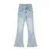 Pantalones de trompeta elásticos de cintura alta talla grande, diseño de nicho de celebridad de Internet, nuevos para primavera y otoño, jeans para mujer