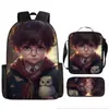 Mochila Escolar Harry Potter de Tres Piezas Mochila Casual para Hombres y Mujeres Mochila para Estudiantes Impresa de Gran Capacidad Mochila para Exteriores