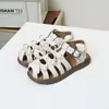 Sandalias para Niñas Talla 27-31 Estilo Coreano Sandalias Romanas Zapatos Planos Cerrados para Niñas Pequeñas 6064