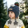 Gorros para Niños, Gorros de Invierno Tejidos Lindos tipo Pulóver para Niños, Cálidos y a Prueba de Viento, Gorros de Lana para Proteger las Orejas al Aire Libre para Bebés