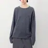 Tricô de Base Misturado com Lã de Ovelha e Caxemira para Inverno Feminino Novo Design de Gola Redonda Off-Shoulder Tricô Quente e à Prova de Frio para Mulheres